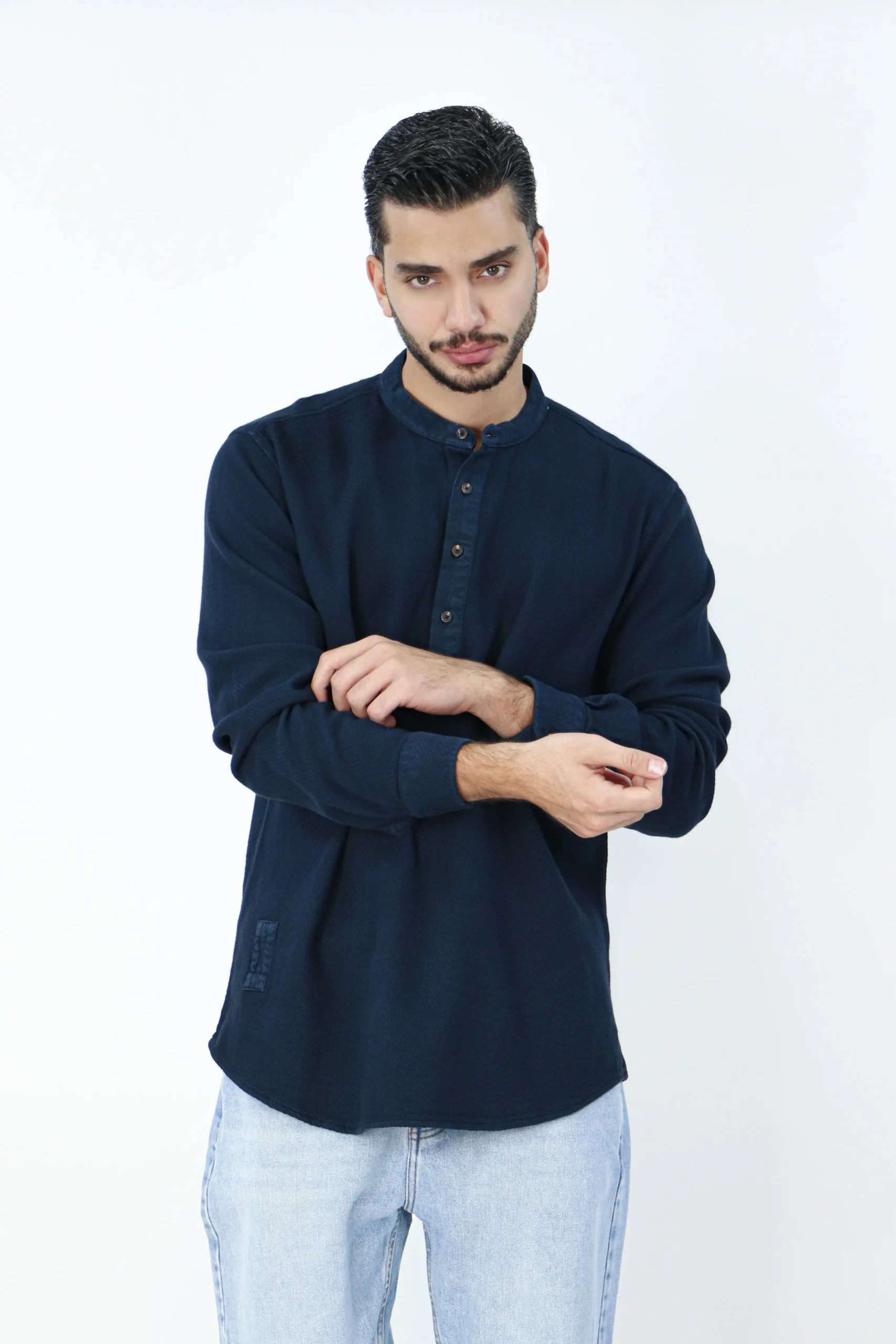 پیراهن کنفی یقه فرنچ - Image 8