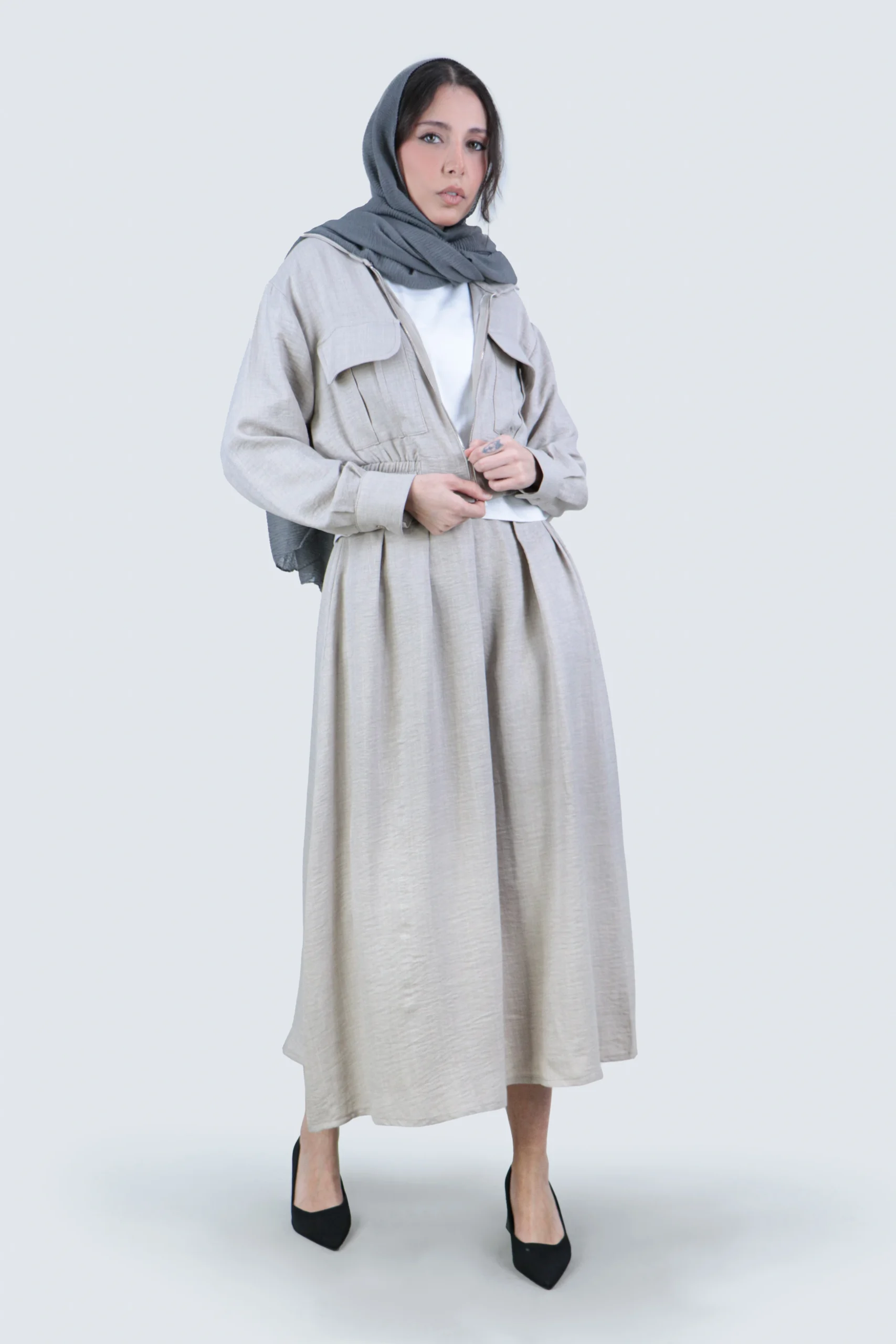 ست کت و دامن جیب دار - Image 9