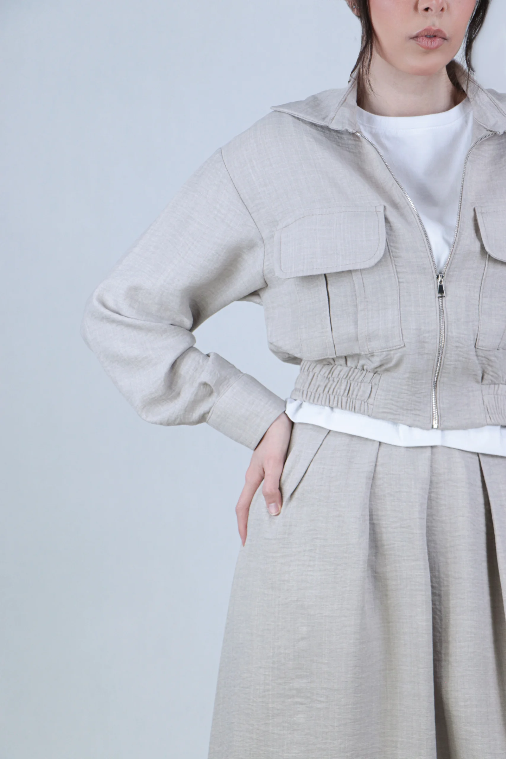 ست کت و دامن جیب دار - Image 4