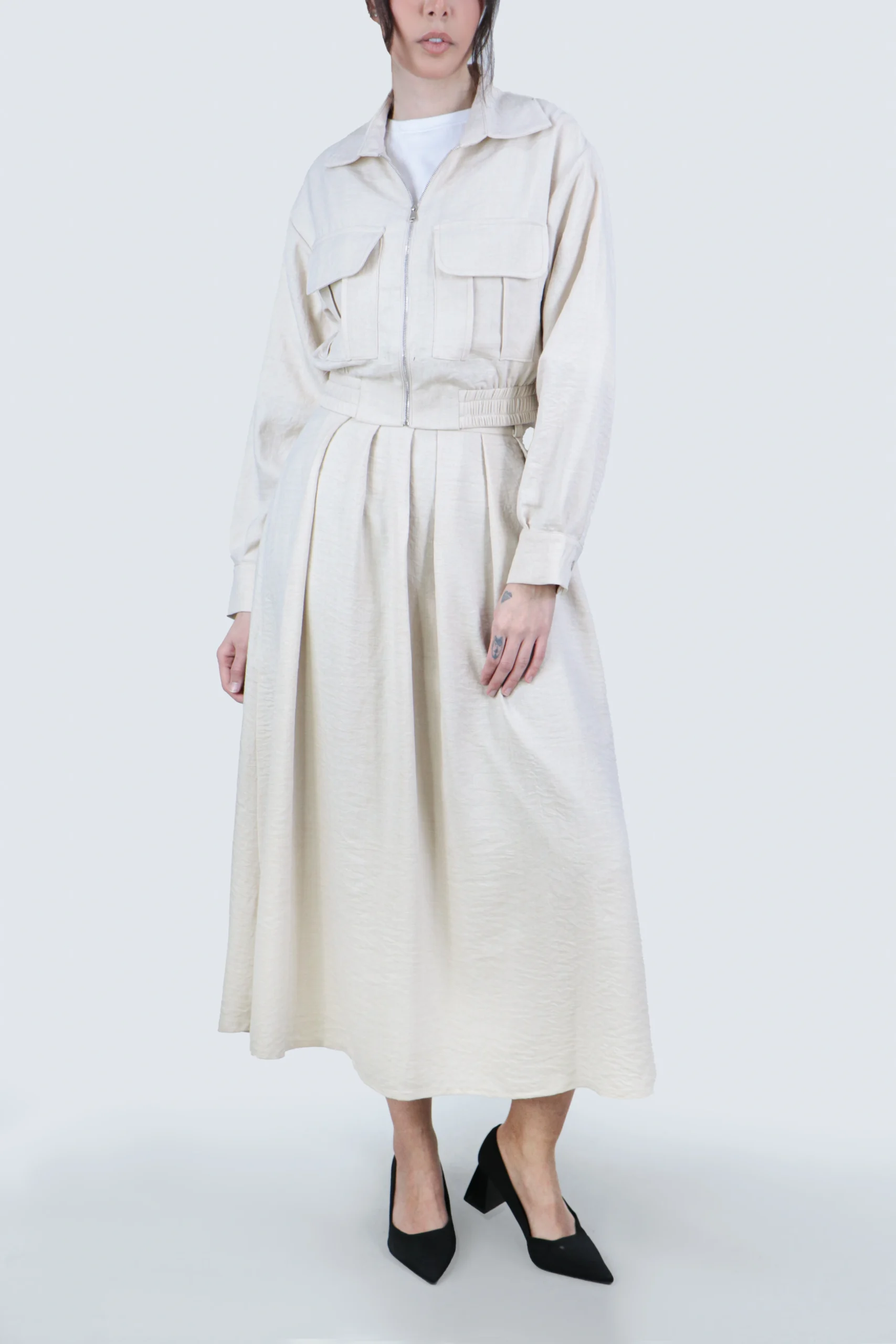 ست کت و دامن جیب دار - Image 6