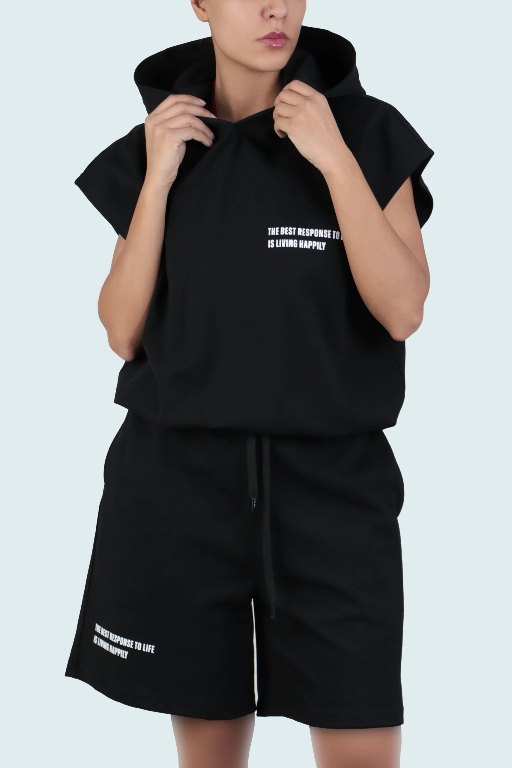 ست تیشرت و شلوارک کلاهدار - Image 2