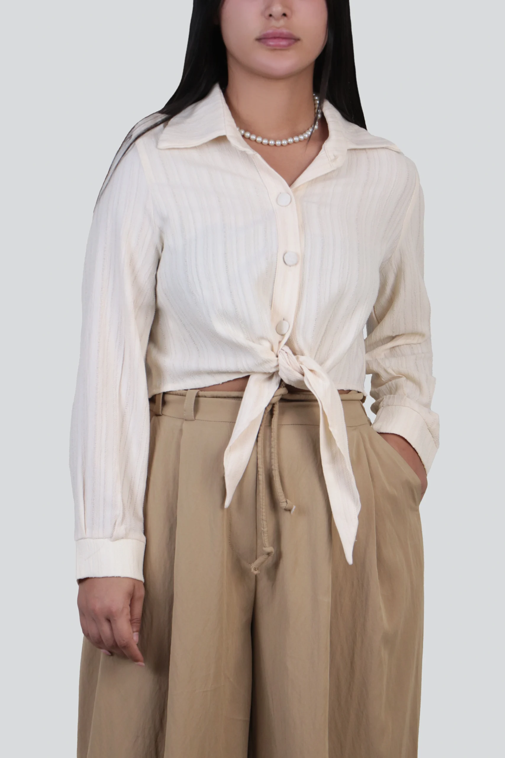 شومیز کراپ جلو گره - Image 3