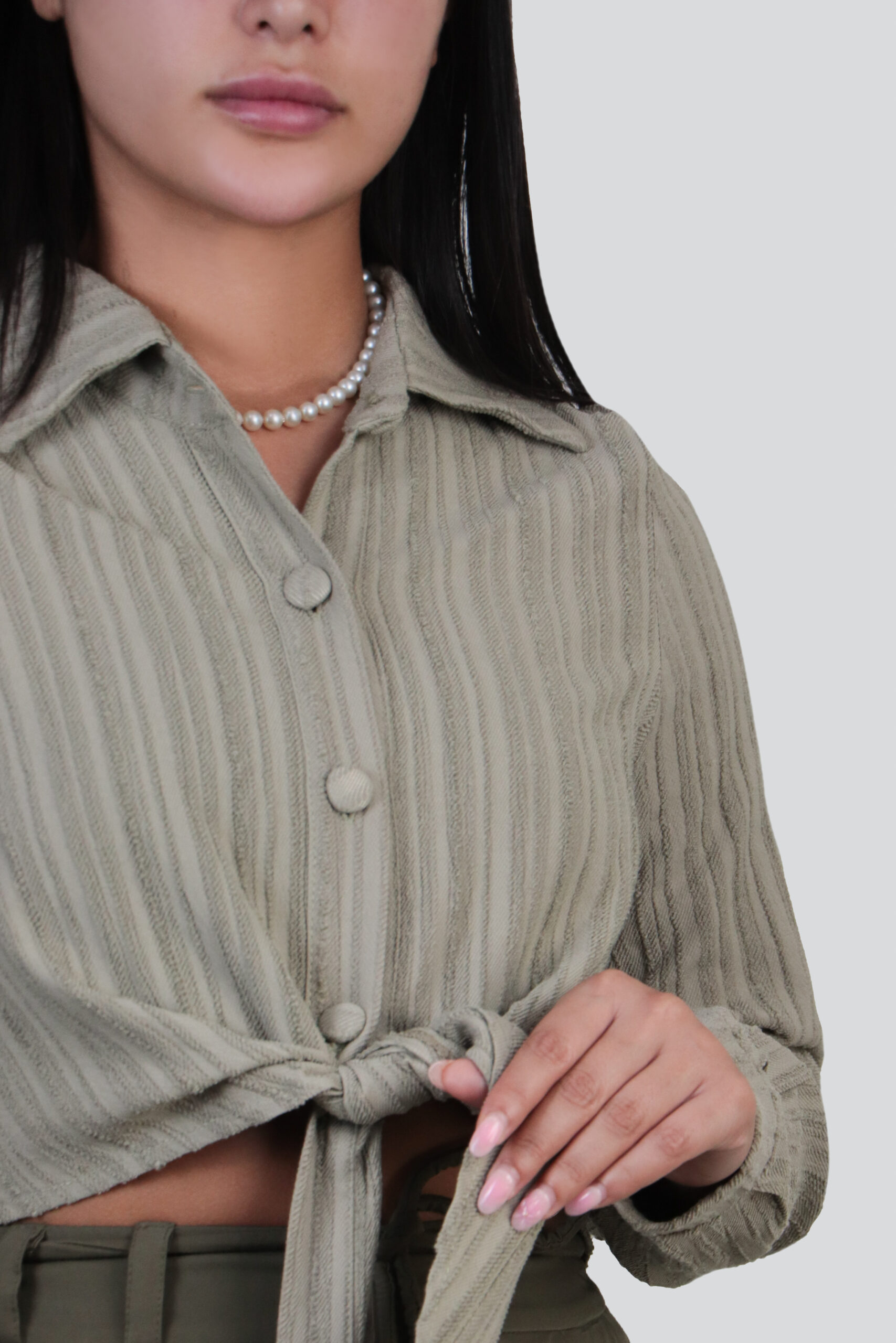 شومیز کراپ جلو گره - Image 5